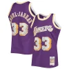 Splendido Eccezionale Accattivante Kareem Abdul Jabbar Los Angeles Lakers 1996 97 Hardwood Classics NBA 75th Anniversary Diamond Swingman Jersey Purple per i Fan Veri