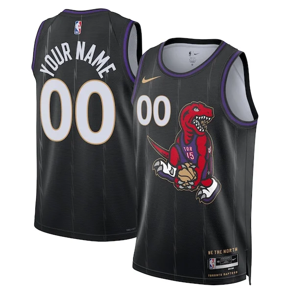 Fantastico Toronto Raptors Nike Unisex 2024/25 Custom Swingman Jersey City Edition Black per i Fan Veri