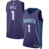 Versatile Eccezionale Trendy LaMelo Ball Charlotte Hornets Jordan Brand Unisex Swingman Jersey Statement Edition Purple per i Fan Veri