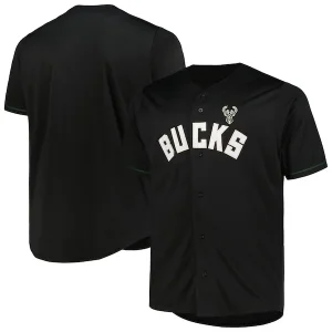 Prestigioso Gorgeous Milwaukee Bucks Profile Big & Tall Pop Jersey Black per i Fan Veri