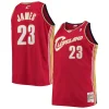 Fantastico Accattivante LeBron James Cleveland Cavaliers 2003/04 Big & Tall Hardwood Classics Swingman Jersey Red per i Fan Veri