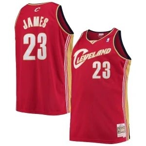 Fantastico Accattivante LeBron James Cleveland Cavaliers 2003/04 Big & Tall Hardwood Classics Swingman Jersey Red per i Fan Veri