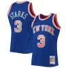 Fascinante John Starks New York Knicks 1991/92 Hardwood Classics NBA 75th Anniversary Diamond Swingman Jersey Blue per i Fan Veri