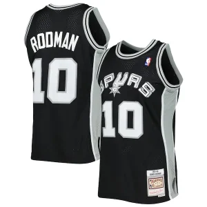 Incantevole Moderno Magnifico Dennis Rodman San Antonio Spurs 2001/02 Hardwood Classics Swingman Jersey Black per i Fan Veri