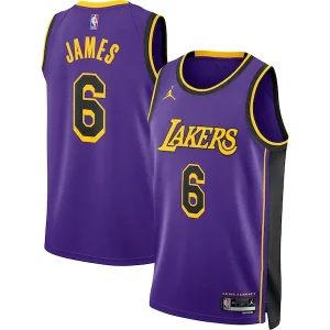 Magnifico LeBron James Los Angeles Lakers Jordan Brand Unisex Swingman Jersey Statement Edition Purple per i Fan Veri