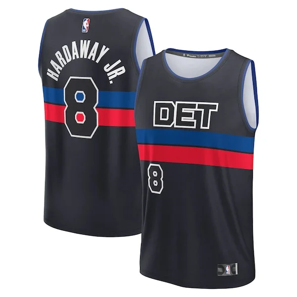 Elegante Tim Hardaway Jr. Detroit Pistons Fast Break Player Jersey Statement Edition Black per i Fan Veri
