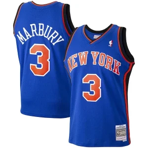 Splendido Meraviglioso Comodo Stephon Marbury New York Knicks Hardwood Classics Swingman Jersey Blue per i Fan Veri