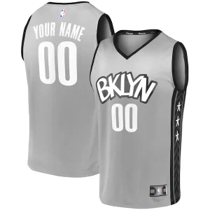 Stupendo Fascinante Robusto Brooklyn Nets Youth Custom Fast Break Replica Jersey Gray Statement Edition per i Fan Veri