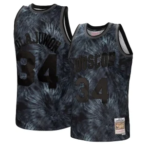 Delizioso Bellissimo Hakeem Olajuwon Houston Rockets Hardwood Classics 1993/94 Tie Dye Swingman Jersey Black per i Fan Veri