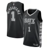 Comodo Bellissimo Victor Wembanyama San Antonio Spurs Jordan Brand Unisex Swingman Jersey Statement Edition Black per i Fan Veri