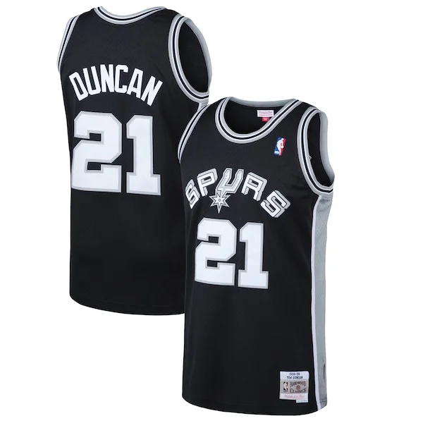 Lussuoso Attraente Tim Duncan San Antonio Spurs 1998/99 Hardwood Classics Swingman Jersey Black per i Fan Veri