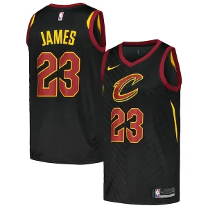 Classico Robusto LeBron James Cleveland Cavaliers Nike Swingman Player Jersey Statement Edition Black per i Fan Veri
