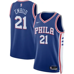 Pratico Joel Embiid Philadelphia 76ers Nike Unisex Swingman Jersey Icon Edition Royal/White per i Fan Veri
