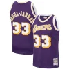 Cool Kareem Abdul Jabbar Los Angeles Lakers Hardwood Classics Swingman Jersey Purple/Gold per i Fan Veri