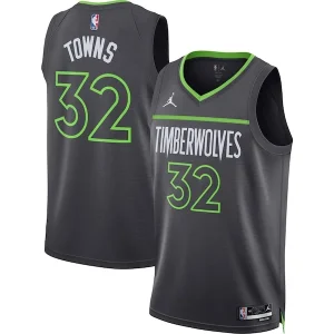 Duraturo Karl Anthony Towns Minnesota Timberwolves Jordan Brand Unisex Swingman Jersey Statement Edition Charcoal per i Fan Veri