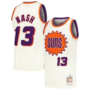 Eccezionale Prestigioso Ottimo Steve Nash Phoenix Suns Chainstitch Swingman Jersey Cream per i Fan Veri