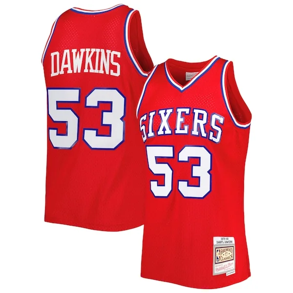 Stupendo Fantastico Darryl Dawkins Philadelphia 76ers Hardwood Classics 1979/80 Swingman Jersey Red per i Fan Veri