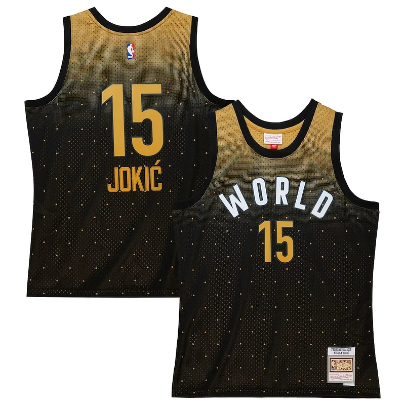 Classico Incantevole Nikola Jokic Team World 2016 Hardwood Classics Rising Stars Swingman Jersey Black per i Fan Veri