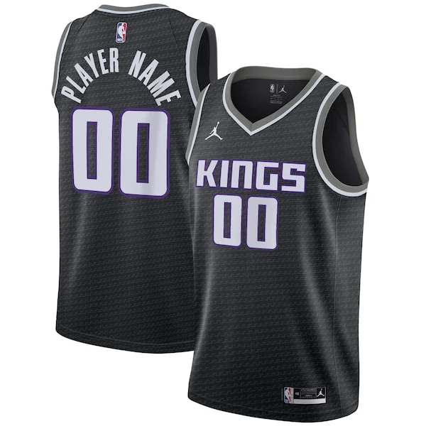 Meraviglioso Sacramento Kings Jordan Brand Swingman Custom Jersey Statement Edition Black per i Fan Veri