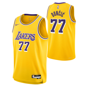 Moderno Splendido Pratico Luka Dončić Los Angeles Lakers Nike Unisex Swingman Jersey Icon Edition Gold per i Fan Veri