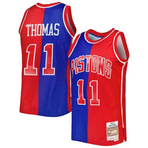 Versatile Carino Raffinato Isiah Thomas Isiah Thomas Hardwood Classics 1988/89 Split Swingman Jersey Blue/Red per i Fan Veri