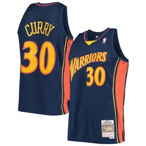 Elegante Fascinante Stephen Curry Golden State Warriors Hardwood Classics Swingman Jersey Navy/White per i Fan Veri