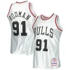 Fascinante Dennis Rodman Chicago Bulls 1997/98 Hardwood Classics 75th Anniversary Swingman Jersey Platinum per i Fan Veri