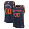 Incantevole Elegante Lussuoso New York Knicks Custom Fast Break Jersey Navy Statement Edition per i Fan Veri