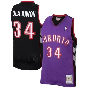 Sofisticato Hakeem Olajuwon Toronto Raptors 2001/02 Hardwood Classics Swingman Jersey Purple per i Fan Veri