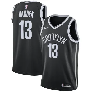 Trendy James Harden Brooklyn Nets Nike 2020/21 Swingman Jersey Black Icon Edition per i Fan Veri