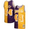 Cool Jerry West Los Angeles Lakers Hardwood Classics 1971/72 Split Swingman Jersey Purple/Gold per i Fan Veri