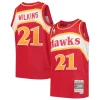 Magnifico Dominique Wilkins Atlanta Hawks Youth 1986/87 Hardwood Classics Swingman Throwback Jersey Red per i Fan Veri