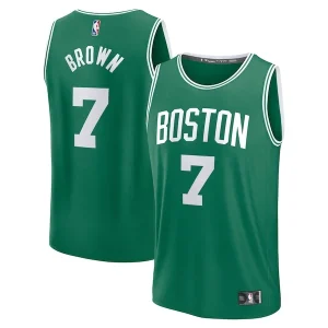 Pratico Jaylen Brown Boston Celtics Fast Break Replica Player Jersey Icon Edition Kelly Green per i Fan Veri