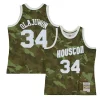 Trendy Lussuoso Hakeem Olajuwon Houston Rockets Hardwood Classics 1993/94 Ghost Green Swingman Jersey Camo per i Fan Veri