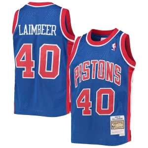Robusto Moderno Bill Laimbeer Detroit Pistons Youth 1988/89 Hardwood Classics Swingman Jersey Blue per i Fan Veri