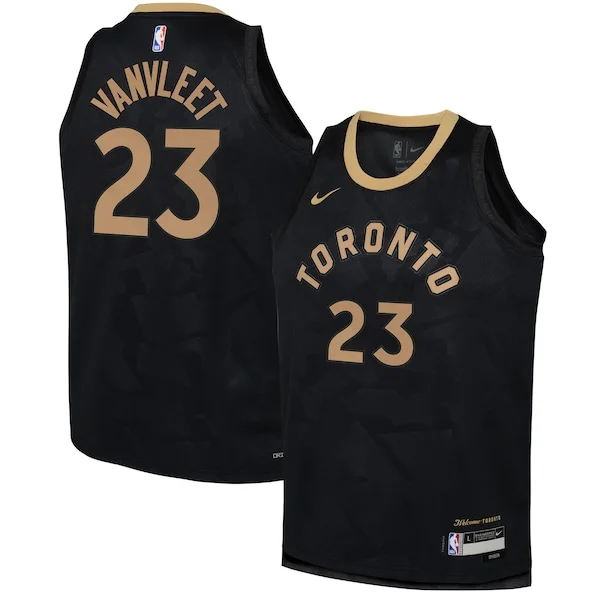 Bellissimo Elegante Classico Fred VanVleet Toronto Raptors Nike Youth 2022/23 Swingman Jersey City Edition Black per i Fan Veri