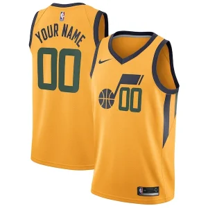 Comodo Meraviglioso Utah Jazz Nike Swingman Custom Jersey Statement Edition Gold per i Fan Veri