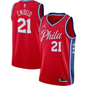 Carino Prestigioso Robusto Joel Embiid Philadelphia 76ers Jordan Brand 2020/21 Swingman Jersey Statement Edition Red per i Fan Veri