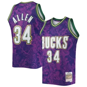 Prestigioso Delizioso Sofisticato Ray Allen Milwaukee Bucks Hardwood Classics 2000/01 Lunar New Year Swingman Jersey Purple per i Fan Veri