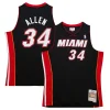 Duraturo Carino Cool Ray Allen Miami Heat Hardwood Classics Swingman Jersey Black per i Fan Veri