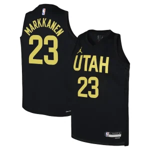 Trendy Bellissimo Comodo Lauri Markkanen Utah Jazz Jordan Brand Youth Swingman Jersey Statement Edition Black per i Fan Veri