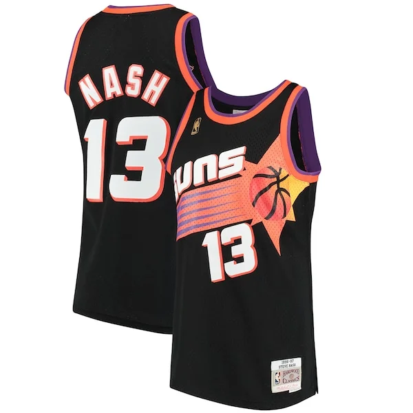 Meraviglioso Steve Nash Phoenix Suns 1996/97 Hardwood Classics Swingman Jersey Black per i Fan Veri