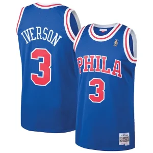 Duraturo Allen Iverson Philadelphia 76ers 1996/97 Hardwood Classics Throwback Swingman Jersey Royal per i Fan Veri