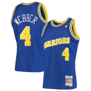 Prestigioso Eccezionale Chris Webber Golden State Warriors 1993/94 Hardwood Classics Swingman Jersey Royal per i Fan Veri