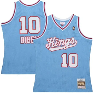 Fantastico Mike Bibby Sacramento Kings 2001/02 Hardwood Classics Swingman Jersey Light Blue per i Fan Veri