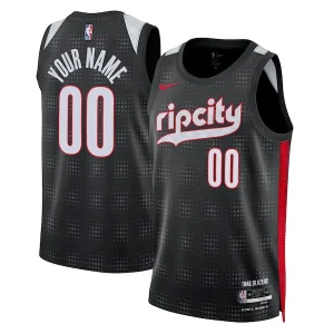 Magnifico Splendido Portland Trail Blazers Nike Unisex 2024/25 Custom Swingman Jersey City Edition Black per i Fan Veri