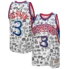 Eccezionale Elegante Allen Iverson Philadelphia 76ers 1996/97 Swingman Jersey White per i Fan Veri