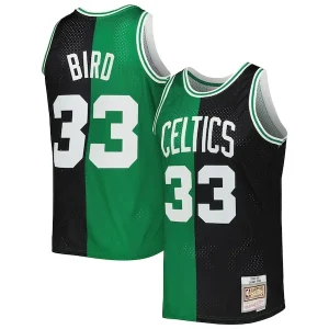 Carino Larry Bird Boston Celtics Hardwood Classics 1985/86 Split Swingman Jersey Black/Kelly Green per i Fan Veri