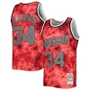 Carino Bellissimo Hakeem Olajuwon Houston Rockets 1993/94 Galaxy Swingman Jersey Red per i Fan Veri