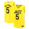 Bellissimo Sofisticato Cool Cody Williams Utah Jazz Youth 2024 NBA Draft Fast Break Player Jersey Icon Edition Yellow per i Fan Veri